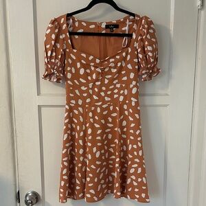 Lulu's Terracotta and White Mini Dress